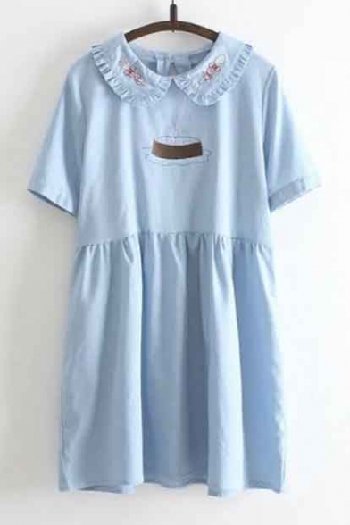 Kawaii Japanese Style Short Sleeve Lapel Casual Dress