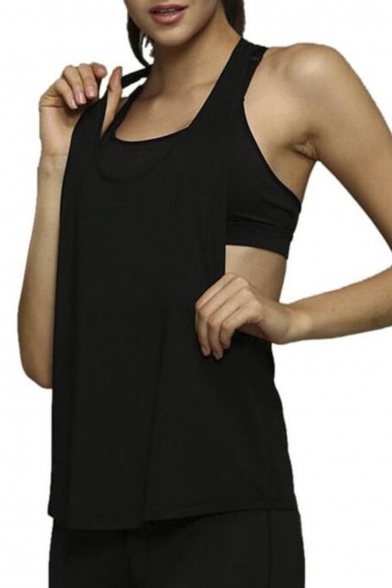 Womens Sexy Open Side Sleeveless Loose Sport Tank Top 0119