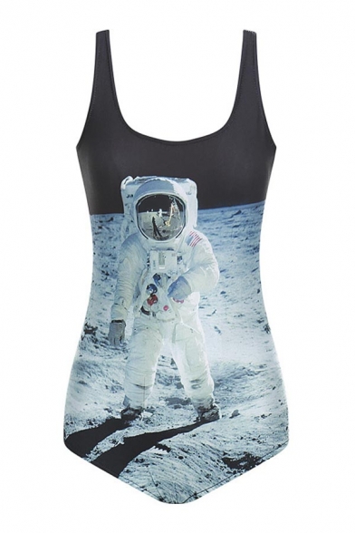 Women's Digital Astronaut Print One-piece Swimwear