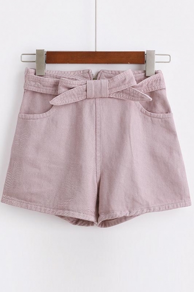 Download Women's Fashionable Bow Tie Front Denim Shorts ...