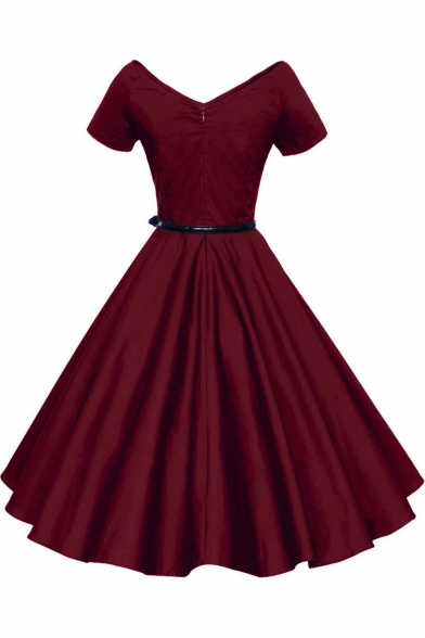 1950s v neck dress