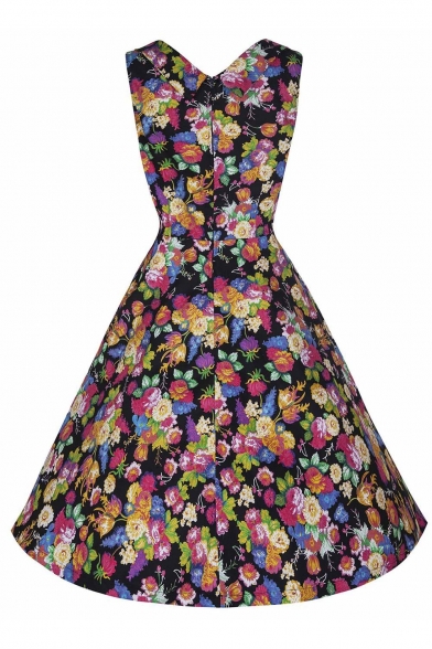 50s60s Vintage Floral Print Divinity Rockabilly Swing Retro Dresses