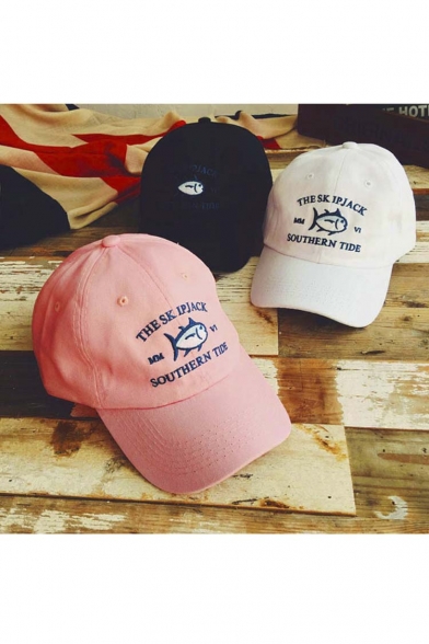 Summer Popular Fish Embroidey Street Style Outdoor Leisure Fashion Summer Baseball Caps Outdoor Caps