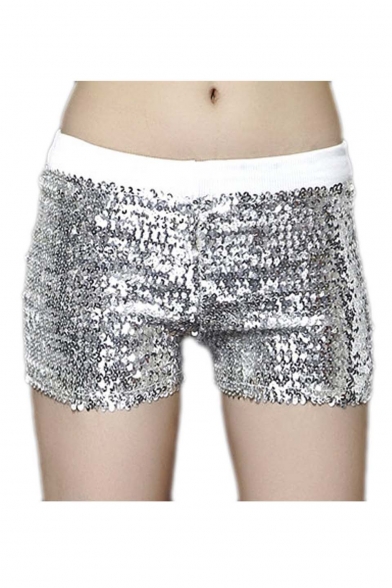 Fashion Sexy Sequins Elastic Stretch Hot Pants Club Mini Shorts Pants