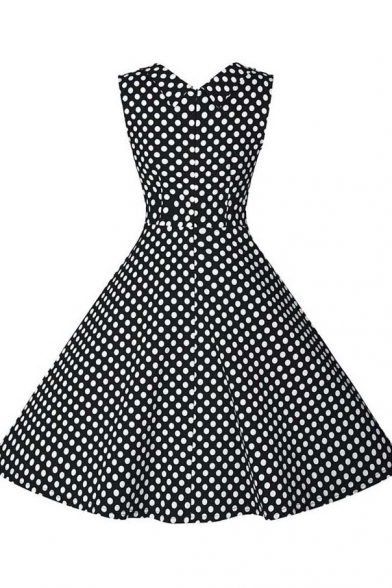 Women's 1950s V Neck Vintage Cut Out Retro Party Cocktail Dresses ...