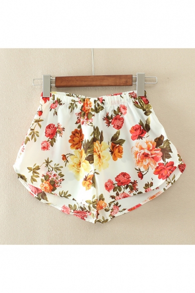 Women's Floral Printed Woven Shorts