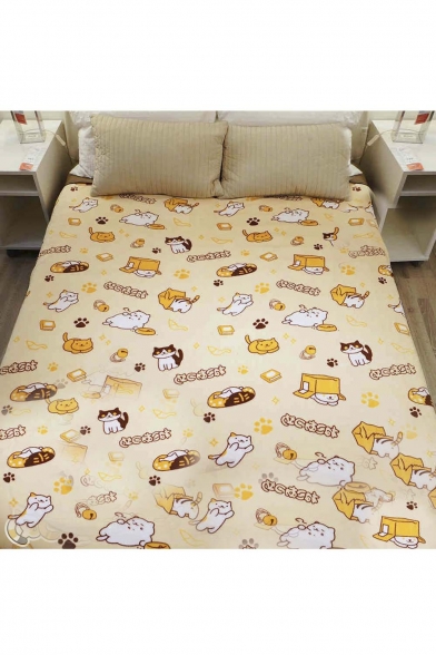 Cute Colorful Coral Velvet Cartoon Print Quilts