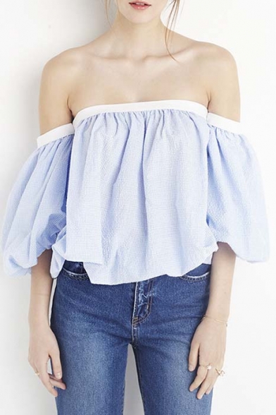 Women's Off The Shoulder Open Back Ruched Front T-shirt