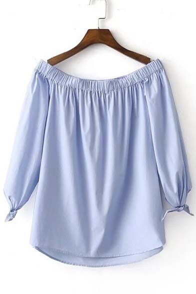 Women's Off The Shoulder Ruched Trim Blouse