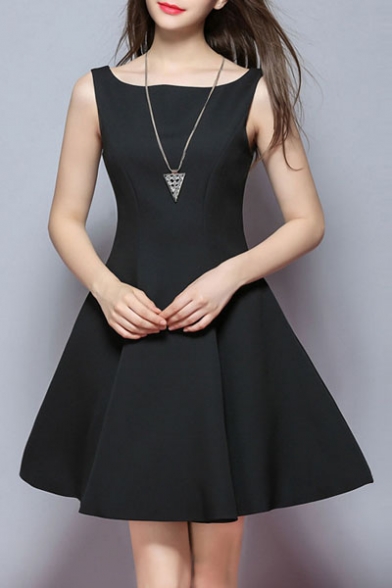 black a line mini dress