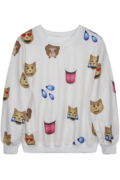 Women's 3D Emoji Printed Sweatshirt Good Quality