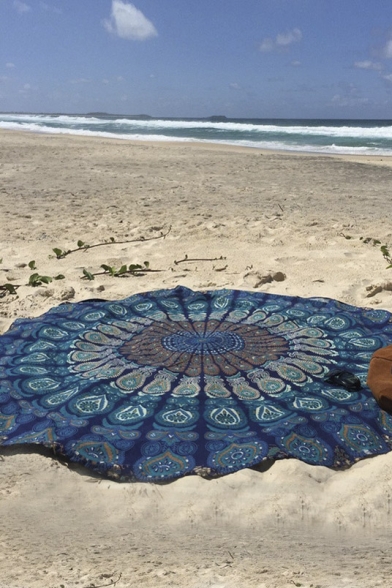 New Blue Geometric Printing Summer Beach Towel 3D Blue Yuga Mat 160 *160