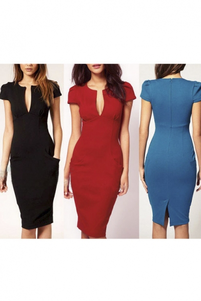 sheath midi dress with sleeves