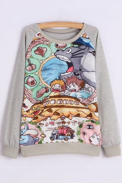 Women's Long Sleeve My Neighbor Totoro Sweatshirt Pullover Shirt Tops