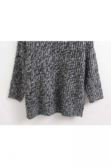 Women Long Sleeve Round Neck Knitted Sweater Batwing Sleeve Tops Cardigan Loose Blouse Coat