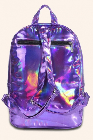 purple holographic backpack