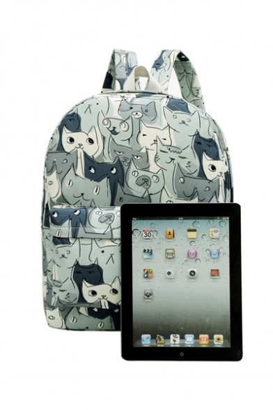 Fashionable Cute Cat Print Canvas Backpack School Bag/Travel Bag