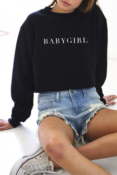 Women's Casual Sweatshirt Tops Long Sleeve Pullover BABY GIRL