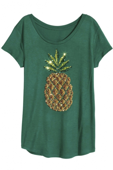 sequin pineapple shirt