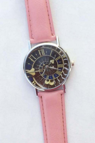 New Arrival Women's Vintage Style Roman Numerals Dial Leather Band Quartz Watch