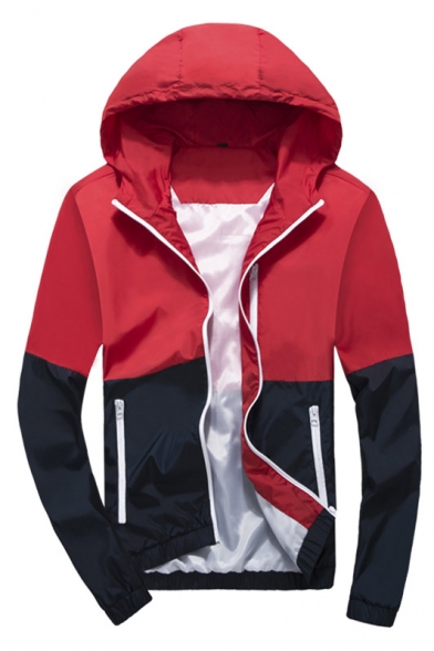 Unisex Contrast Zip Front-Zip Jacket Lovers Outfit