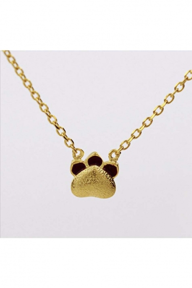 Fashion 925 Sterling Silver Cute Cat's Paw Pendant Necklace