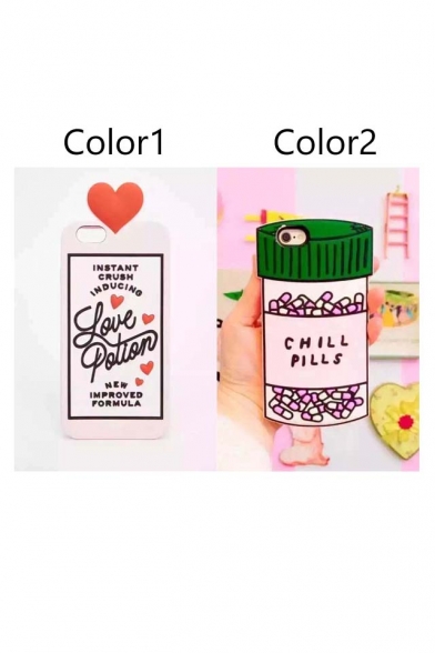 Fashion Love Potion/Chill Pills Silicone Phone Case for iPhone 6/6S iPhone 6 Plus