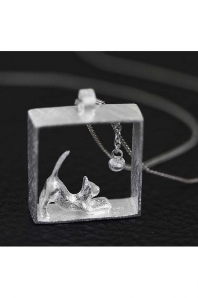 New Fashion Cute Cat Playing Ball Pendant Necklace