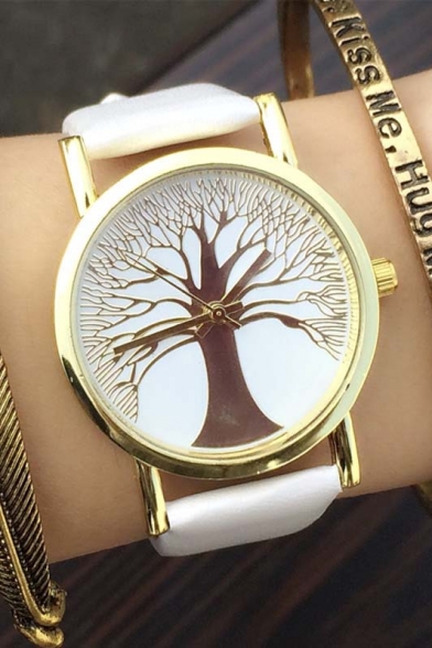 Unisex Fashionable Tree Design Dial Quartz Watch
