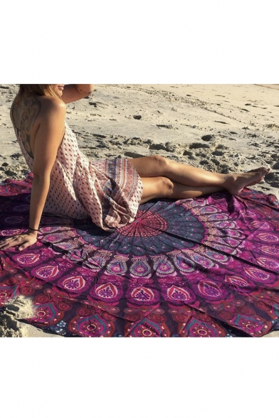 Fashion Round Bohemian Print Beach Towel Cushion Shawl Decoration Tapestry Rug