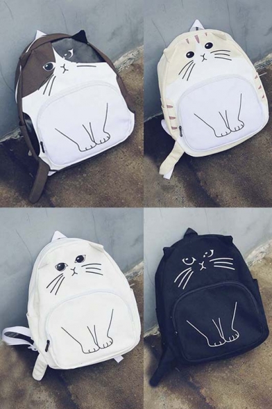 New Arrival Fashion Cute Cartoon Cat Print Backpack School Bags Travel Bags