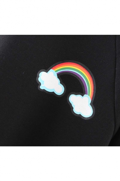 Hot Rainbow Print Long Sleeve Round Neck Sweatshirt