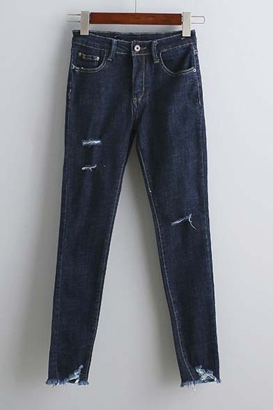 New Arrival Ripped Detail Skinny Jean