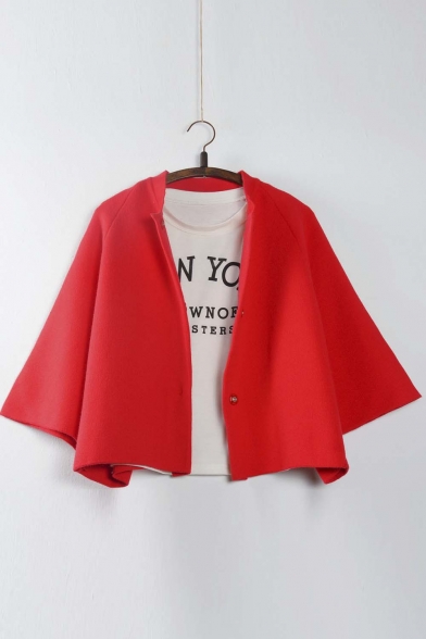 New Arrival Cropped Cape Cardigan