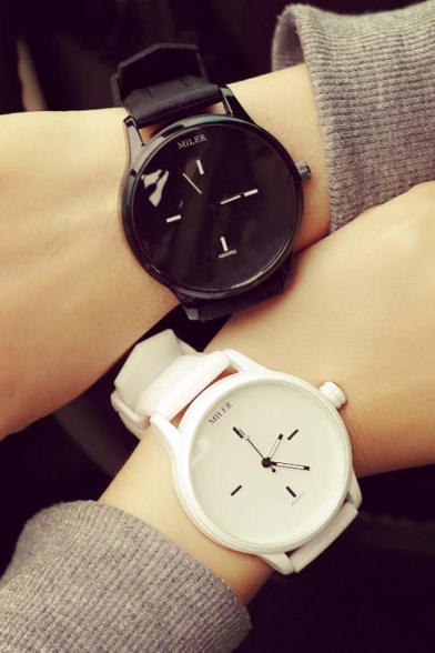 Fashion Concise Style Unisex Silica Gel Strap Watches