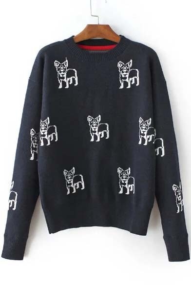 dog print sweater