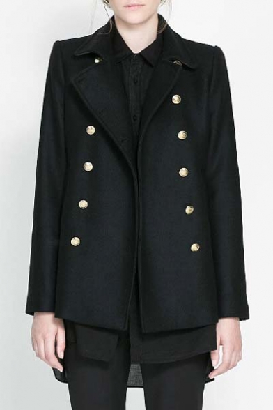Fashion Notched Lapel Double Breasted Trench Coat