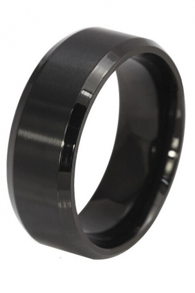 Fashion Unisex Wide Plain Titanium Steel Ring