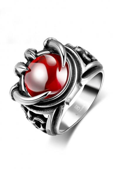 Exquisite Red Gemstone Embellished Latest Design Ring