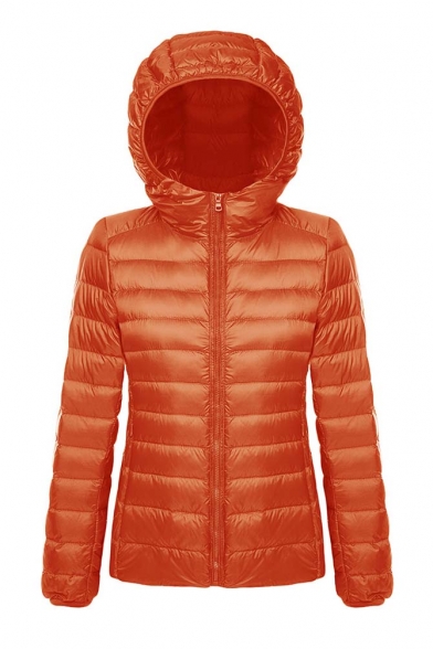 Women's Hooded Packable Ultra Light Weight Short Down Jacket