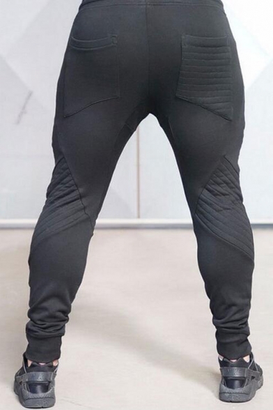 Popular Unisex Drawstring Waist Ruched Knee Jogger Pants