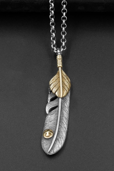 Retro Style Feather Covered Feather Unisex Necklace
