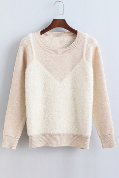 Faux Two-piece Pullover Sweater