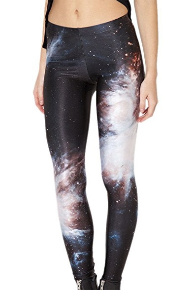 Women's Digital Print Cosmic Galaxy Stretch Leggings Fabric Upgrade