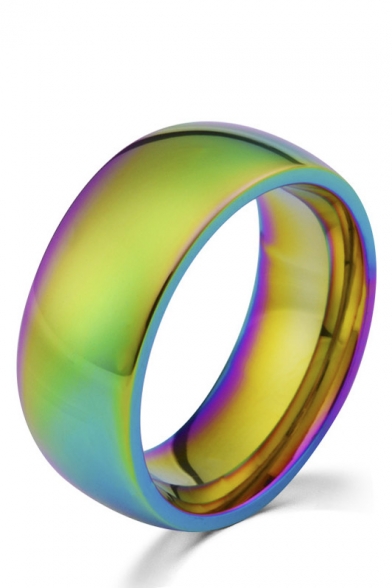 Titanium Steel Colorful Rainbow Design Stylish Ring