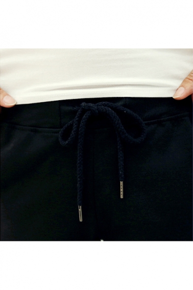 Unisex Slim Drawstring Waist Zip Pocket Elastic Cuffs Jogger Pants