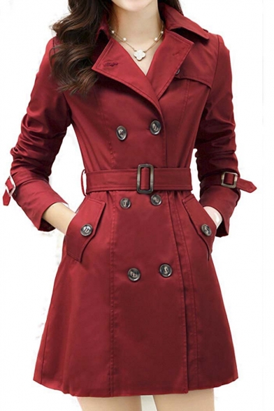Women's Slim Double-breasted Trench Coats