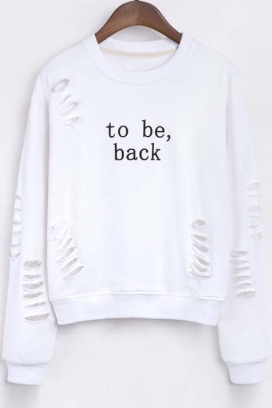 To Be Back Round Neck Sweatshirt with Cut Out Detail