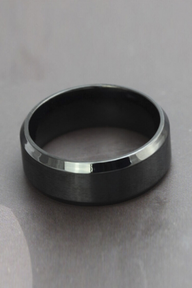 Fashion Unisex Wide Plain Titanium Steel Ring