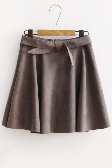 Fashion High Waist A-line Mini Skirt with Zipper Back
